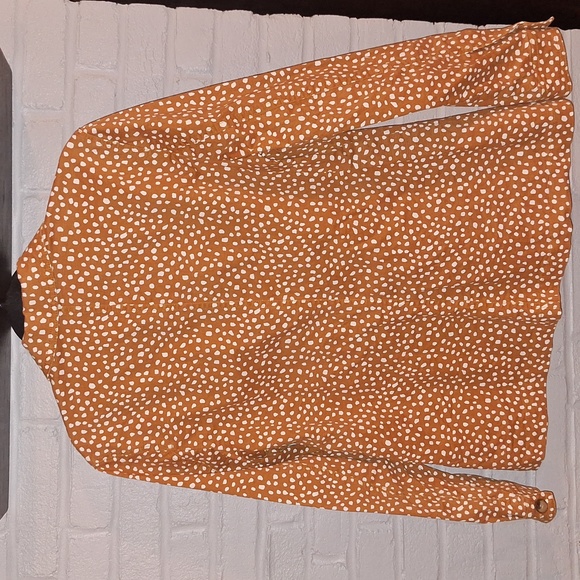 🦌 Casual jacket by LOFT. Brown with white spots. - Picture 5 of 8